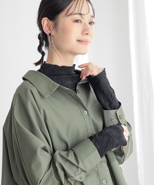 n'OrLABEL(ノアールレーベル)の「ジャカード切替ボトルネックカットソー(Tシャツ/カットソー・レディース・オフホワイト/ブラック/ブルーグリーン・1/2)」の17枚目の写真