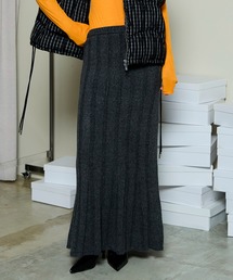 Random Rib Knit Flared Skirt / ランダムリブニットフレアスカート