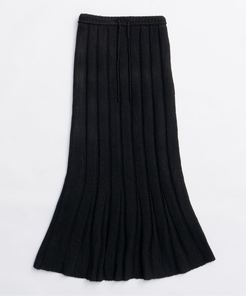 MAISON SPECIAL(メゾンスペシャル)の「Random Rib Knit Flared Skirt / ランダムリブニットフレアスカート(スカート・レディース・ブラック/グレー/ピンク・38/36)」の12枚目の写真