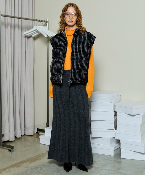 MAISON SPECIAL(メゾンスペシャル)の「Random Rib Knit Flared Skirt / ランダムリブニットフレアスカート(スカート・レディース・ブラック/グレー/ピンク・38/36)」の5枚目の写真