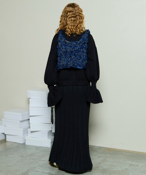 MAISON SPECIAL(メゾンスペシャル)の「Random Rib Knit Flared Skirt / ランダムリブニットフレアスカート(スカート・レディース・ブラック/グレー/ピンク・38/36)」の11枚目の写真