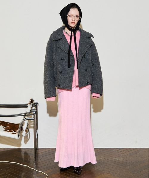 MAISON SPECIAL(メゾンスペシャル)の「Random Rib Knit Flared Skirt / ランダムリブニットフレアスカート(スカート・レディース・ブラック/グレー/ピンク・38/36)」の8枚目の写真