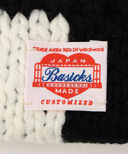 BASICKS(ベイシックス)の「BASICKS/ベイシックス Checkered Flag Bear Beanie / チェッカーフラッグ ベアビーニー(ニットキャップ/ビーニー・レディース・その他9・SMALL)」の4枚目の写真