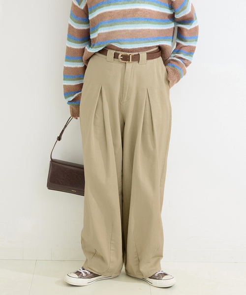 B.C STOCK(ベーセーストック)の「《追加》【WEB限定】ウォッシャブル / ヘビードリルタックバギーチノ(チノパンツ・レディース・ベージュ/カーキ・SMALL/MEDIUM)」の1枚目の写真