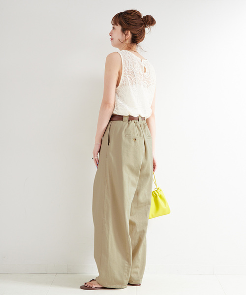 B.C STOCK(ベーセーストック)の「《追加》【WEB限定】ウォッシャブル / ヘビードリルタックバギーチノ(チノパンツ・レディース・ベージュ/カーキ・SMALL/MEDIUM)」の19枚目の写真