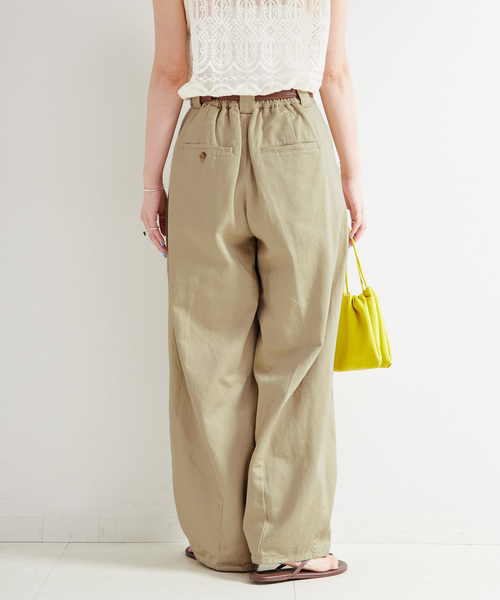 B.C STOCK(ベーセーストック)の「《追加》【WEB限定】ウォッシャブル / ヘビードリルタックバギーチノ(チノパンツ・レディース・ベージュ/カーキ・SMALL/MEDIUM)」の4枚目の写真