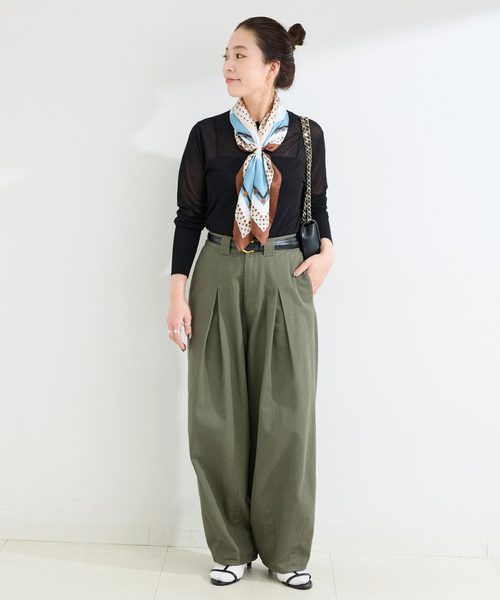 B.C STOCK(ベーセーストック)の「《追加》【WEB限定】ウォッシャブル / ヘビードリルタックバギーチノ(チノパンツ・レディース・ベージュ/カーキ・SMALL/MEDIUM)」の5枚目の写真