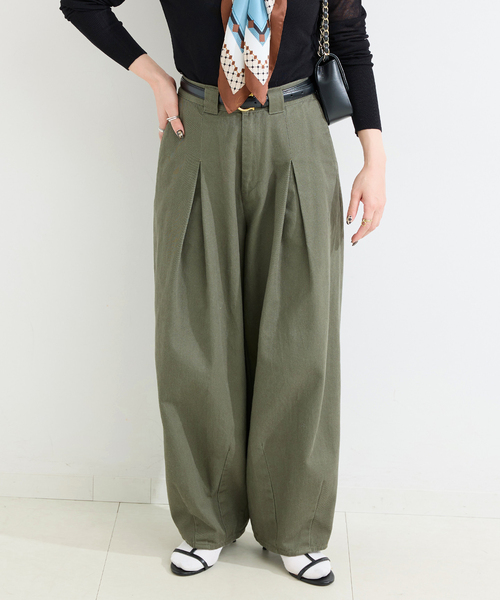 B.C STOCK(ベーセーストック)の「《追加》【WEB限定】ウォッシャブル / ヘビードリルタックバギーチノ(チノパンツ・レディース・ベージュ/カーキ・SMALL/MEDIUM)」の8枚目の写真