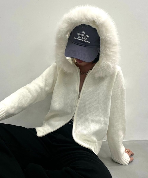 WILLSELECTION【新品】フォックスファーニットパーカー WILLSELECTION - WILLSELECTION【新品】フォックスファーニット