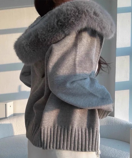 セール】ファーフードニットパーカー（パーカー）｜SEN TOKYO（セン