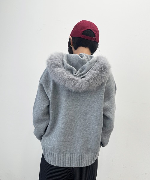 ファーフードニットパーカー（パーカー）｜SEN TOKYO（セントーキョー