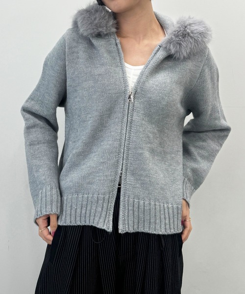 ファーフードニットパーカー（パーカー）｜SEN TOKYO（セントーキョー