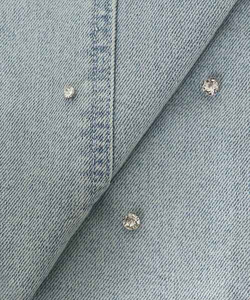 MAJESTIC LEGON（マジェスティックレゴン）の「スリットビジューフレアデニムパンツ（デニムパンツ・レディース・ネイビー/サックスブルー/ブルー・SMALL/MEDIUM）」の17枚目の写真