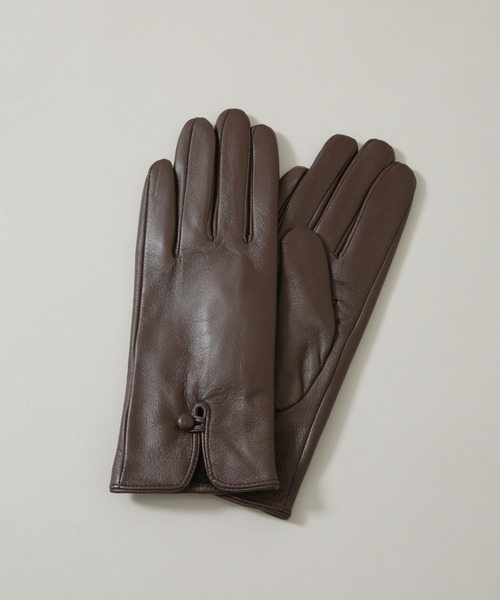 NANO universe（ナノユニバース）の「裏起毛レザーグローブ（手袋・レディース・ブラウン/ブラック・FREE）」の4枚目の写真