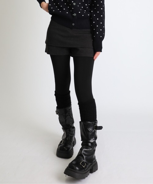 Vini(ヴィニ)の「裏起毛タイツ(0℃~20℃対応)(タイツ/ストッキング・レディース・ブラック/ブラウン/ブラック×ベージュ/チャコールグレー/ベージュ・FREE)」の2枚目の写真