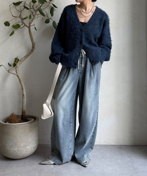 DouDou（ドゥドゥ）の「【WEB限定】シャギーVカーディガン（カーディガン/ボレロ・レディース・ネイビー/チャコールグレー/ブラウン・FREE）」の21枚目の写真