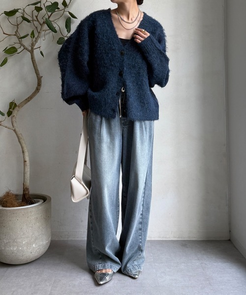 DouDou（ドゥドゥ）の「【WEB限定】シャギーVカーディガン（カーディガン/ボレロ・レディース・ネイビー/チャコールグレー/ブラウン・FREE）」の22枚目の写真