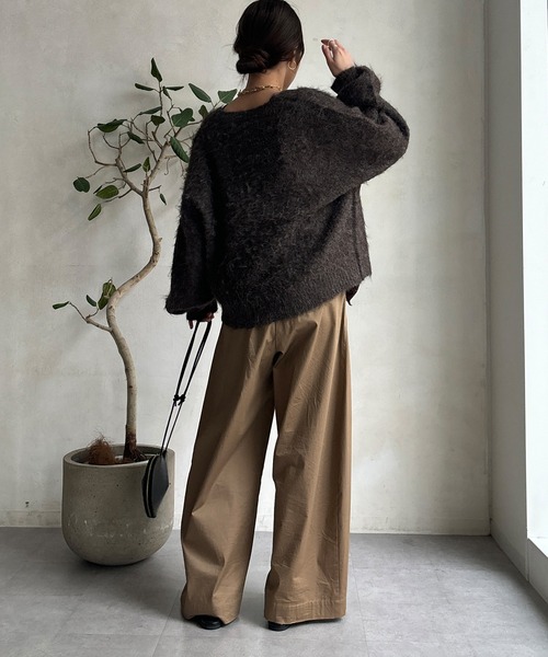 DouDou（ドゥドゥ）の「【WEB限定】シャギーVカーディガン（カーディガン/ボレロ・レディース・ネイビー/チャコールグレー/ブラウン・FREE）」の17枚目の写真