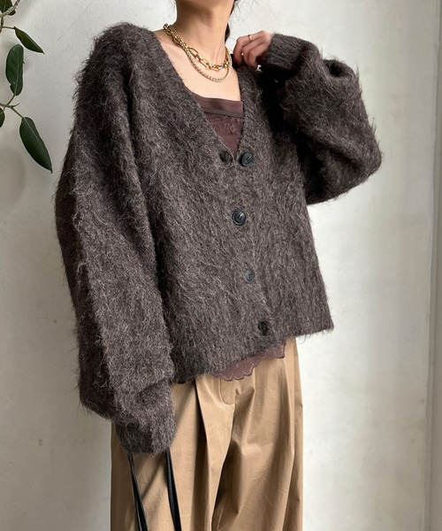 DouDou（ドゥドゥ）の「【WEB限定】シャギーVカーディガン（カーディガン/ボレロ・レディース・ネイビー/チャコールグレー/ブラウン・FREE）」の20枚目の写真