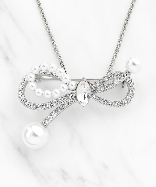 SHAKE RIBBON 2WAY BROOCH NECKLACE ブローチネックレス（ブローチ