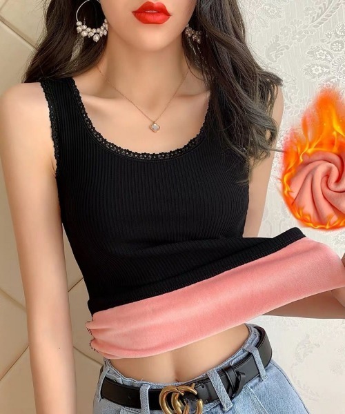 Beststore(ベストストア)の「裏起毛 インナータンクトップ秋冬 リブ(Tシャツ/カットソー・レディース・グレー/ブラック/ベージュ/ホワイト/ピンク・FREE)」の3枚目の写真