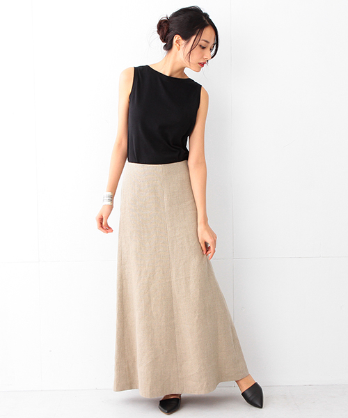 MADISONBLUE マキシフレアコットン リネン パネルフレアスカート Demi-Luxe BEAMS（デミルクス ビームス）の「○MADISONBLUE / リネン