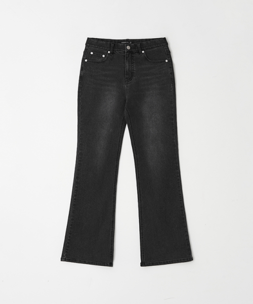 RONRON(ロンロン)の「BACK HEART STITCH POCKET BOOTSCUT DENIM SPAN PANTS GREY(デニムパンツ・レディース・その他・SMALL/MEDIUM)」の1枚目の写真