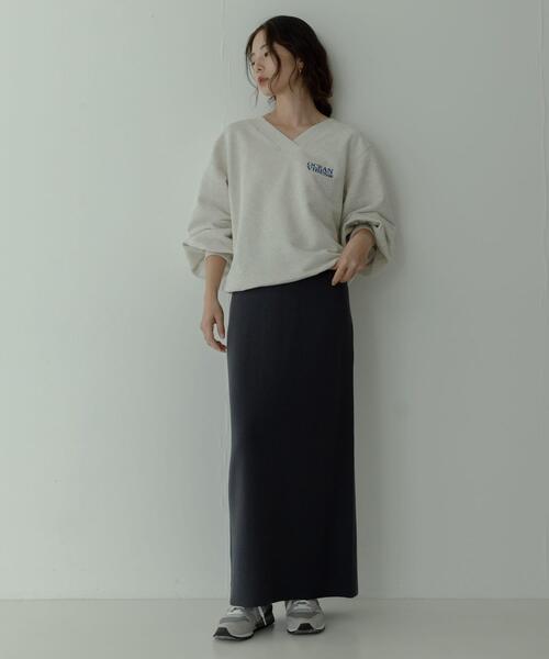 URBAN RESEARCH Sonny Label(アーバンリサーチサニーレーベル)の「『WEB限定』『毛玉防止』ミラノリブIラインニットスカート(スカート・レディース・チャコールグレー/ブラック/アイボリー・FREE)」の17枚目の写真