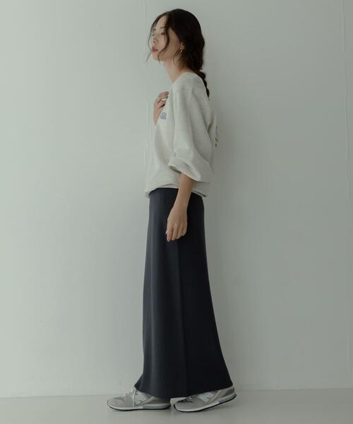 URBAN RESEARCH Sonny Label(アーバンリサーチサニーレーベル)の「『WEB限定』『毛玉防止』ミラノリブIラインニットスカート(スカート・レディース・チャコールグレー/ブラック/アイボリー・FREE)」の18枚目の写真