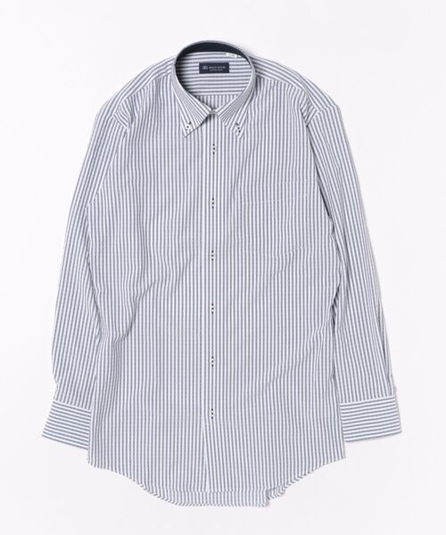 TOKYO SHIRTS(トウキョウシャツ)の「【吸水速乾】【COFREX】形態安定ノンアイロン ボタンダウン 長袖ビジネスワイシャツ(ビジネスシャツ・メンズ・ネイビー・首回り37cm-裄丈80cm/首回り39cm-裄丈80cm/首回り39cm-裄丈84cm/首回り41cm-裄丈82cm/首回り41cm-裄丈86cm/首回り42cm-裄丈82cm/首回り42cm-裄丈86cm/首回り43cm-裄丈82cm/首回り43cm-裄丈86cm)」の6枚目の写真