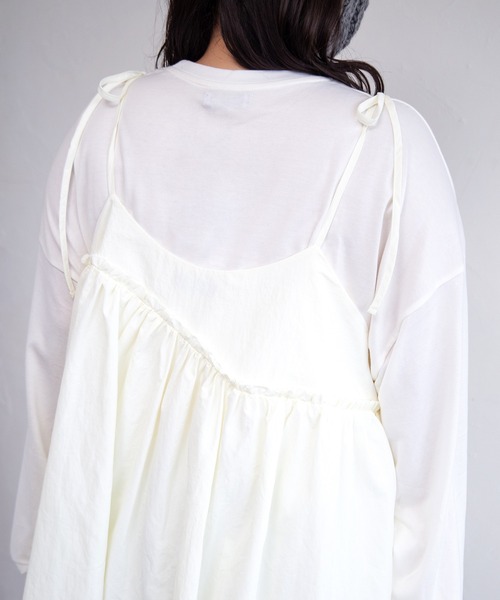 PUNYUS（プニュズ）の「ナイロンリメイクキャミワンピース（ワンピース・レディース・ブラック/ホワイト・1/3/4/2）」の7枚目の写真