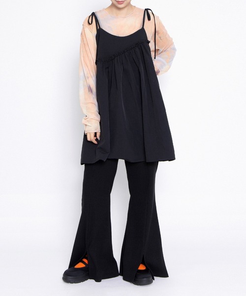 PUNYUS（プニュズ）の「ナイロンリメイクキャミワンピース（ワンピース・レディース・ブラック/ホワイト・1/3/4/2）」の9枚目の写真