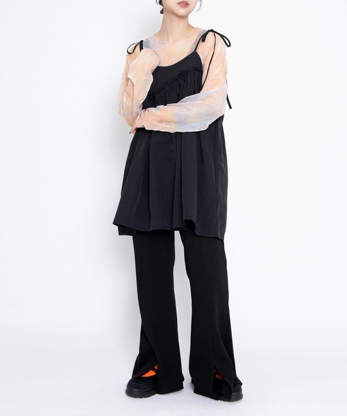 PUNYUS（プニュズ）の「ナイロンリメイクキャミワンピース（ワンピース・レディース・ブラック/ホワイト・1/3/4/2）」の13枚目の写真