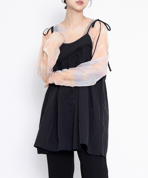 PUNYUS（プニュズ）の「ナイロンリメイクキャミワンピース（ワンピース・レディース・ブラック/ホワイト・1/3/4/2）」の14枚目の写真