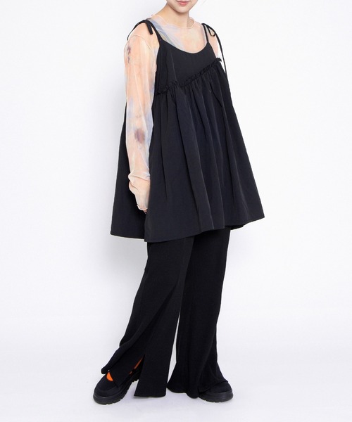 PUNYUS（プニュズ）の「ナイロンリメイクキャミワンピース（ワンピース・レディース・ブラック/ホワイト・1/3/4/2）」の15枚目の写真