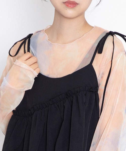 PUNYUS（プニュズ）の「ナイロンリメイクキャミワンピース（ワンピース・レディース・ブラック/ホワイト・1/3/4/2）」の17枚目の写真