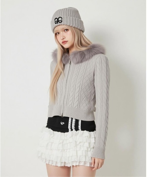 .KOM（ドットコム）の「A'GEM/9 × .kom 『.KOM/ドットケーオーエム』フリルチュールミニスカート（スカート・レディース・ブラック/グレー・FREE）」の20枚目の写真