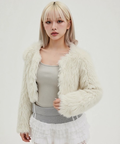 .KOM（ドットコム）の「A'GEM/9 × .kom 『.KOM/ドットケーオーエム』フリルチュールミニスカート（スカート・レディース・ブラック/グレー・FREE）」の9枚目の写真