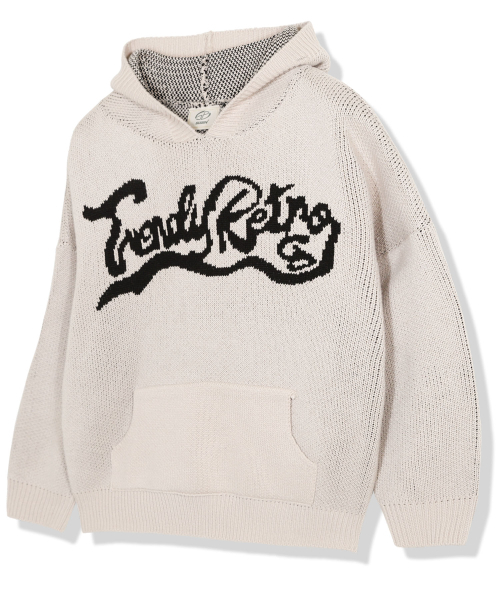GUBIN(グビン)の「RE : ウェーブロゴニットフード - アイボリー(ニット/セーター・レディース・その他・MEDIUM/LARGE/SMALL)」の1枚目の写真