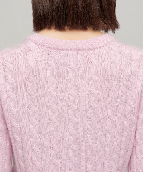 MUSINSA STANDARD WOMAN（ムシンサスタンダードウーマン）の「ウィメンズアンゴラブレンドケーブルクルーネックニット[ピンク]（ニット/セーター・レディース・その他・MEDIUM/X-SMALL/SMALL/LARGE）」の4枚目の写真