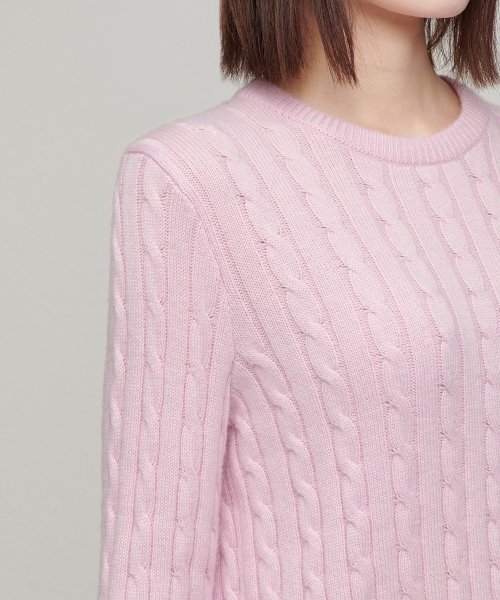 MUSINSA STANDARD WOMAN（ムシンサスタンダードウーマン）の「ウィメンズアンゴラブレンドケーブルクルーネックニット[ピンク]（ニット/セーター・レディース・その他・MEDIUM/X-SMALL/SMALL/LARGE）」の5枚目の写真