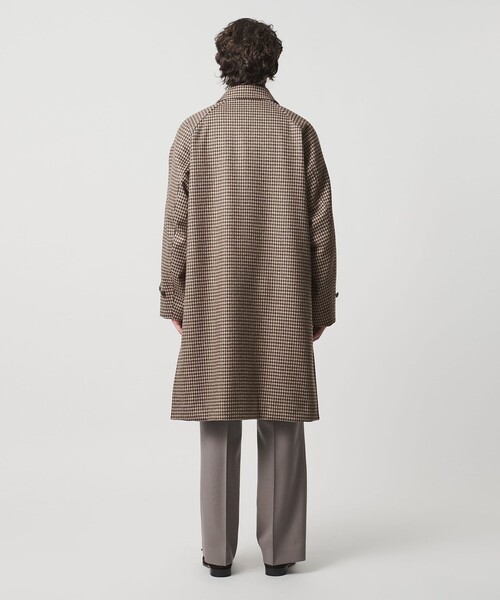 セール】ウーステッドメルトン チェック バルマカーンコート（ステン