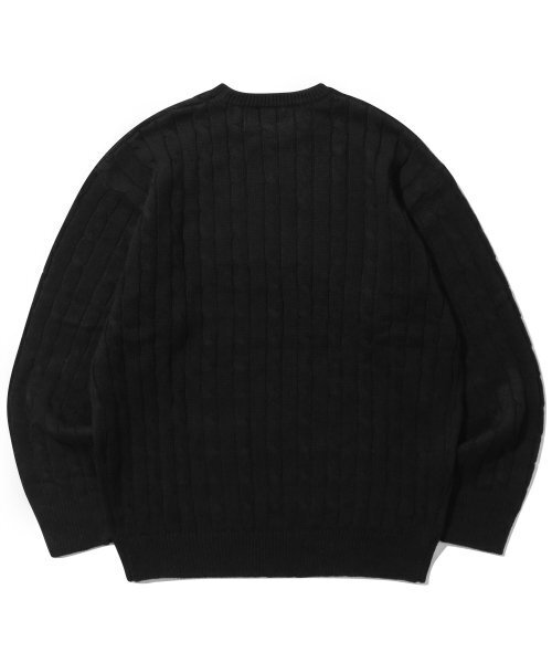 TRILLION(トリリオン)の「ウォッシャブルボート刺繍ケーブルクルーネックニット(ピュアブラック)(ニット/セーター・レディース・その他・MEDIUM/LARGE/X-LARGE)」の2枚目の写真