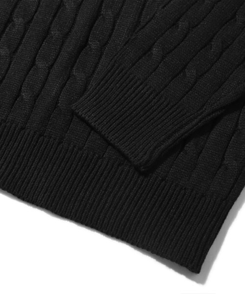 TRILLION(トリリオン)の「ウォッシャブルボート刺繍ケーブルクルーネックニット(ピュアブラック)(ニット/セーター・レディース・その他・MEDIUM/LARGE/X-LARGE)」の6枚目の写真