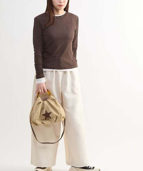 CONVERSE TOKYO（コンバーストウキョウ）の「ACRYLIC HANDLE BALLOON SHOULDER BAG（ショルダーバッグ・レディース・ブラック/ベージュ/グレー・FREE）」の15枚目の写真