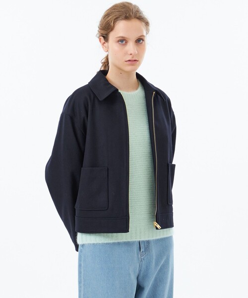 MACKINTOSH PHILOSOPHY(マッキントッシュ フィロソフィー)の「【WEB&一部店舗限定】メルトンジップブルゾン(ブルゾン・レディース・ダークネイビー/ベージュ・38)」の1枚目の写真