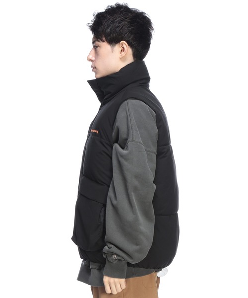 mihns closet（ミンズクローゼット）の「mihns closet (ミンズクローゼット) パデッド ストレッチ スタンドカラー 中綿ベスト（ダウンベスト・メンズ・ブラック/ホワイト・M/LL/L）」の5枚目の写真