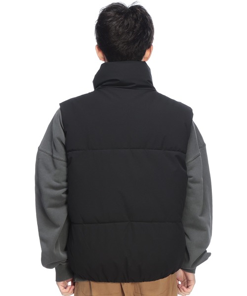 mihns closet（ミンズクローゼット）の「mihns closet (ミンズクローゼット) パデッド ストレッチ スタンドカラー 中綿ベスト（ダウンベスト・メンズ・ブラック/ホワイト・M/LL/L）」の6枚目の写真
