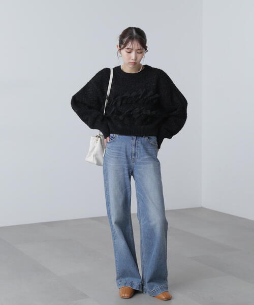 FREE'S MART（フリーズマート）の「◆ファンシーヤーンチュールリボンニット（ニット/セーター・レディース・ホワイト/グレー/ブラック・FREE）」の19枚目の写真