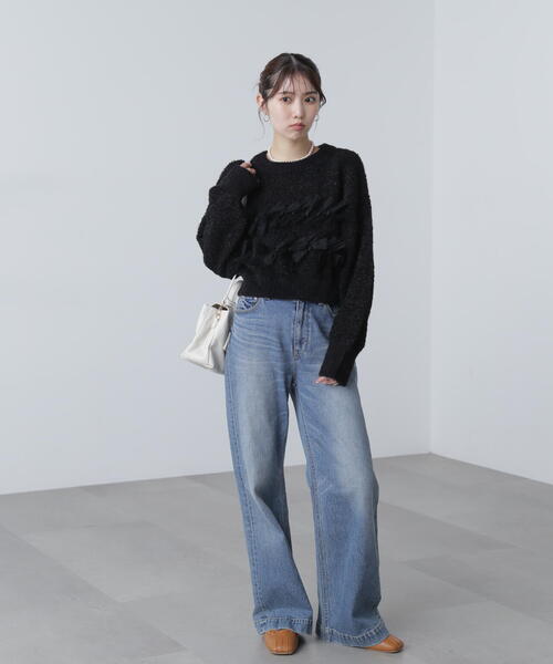 FREE'S MART（フリーズマート）の「◆ファンシーヤーンチュールリボンニット（ニット/セーター・レディース・ホワイト/グレー/ブラック・FREE）」の21枚目の写真